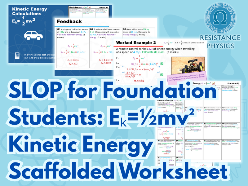 Kinetic Energy, Eₖ=½mv² - Foundation GCSE Calculations