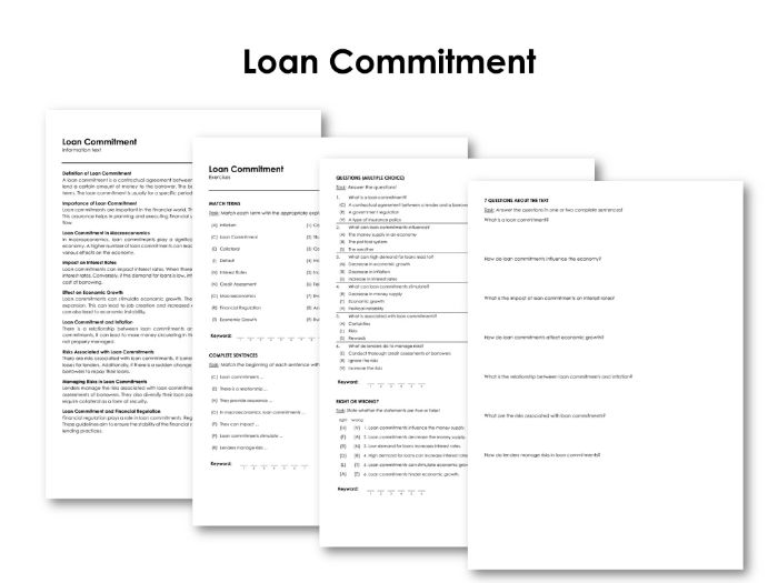 Loan commitment teaching resources