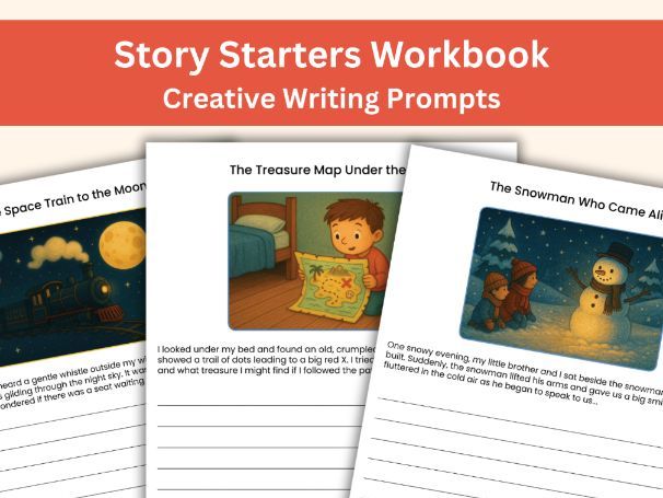 Year 1 Story Starters Workbook – KS1 Creative Writing Prompts (12 Illustrated Pages)
