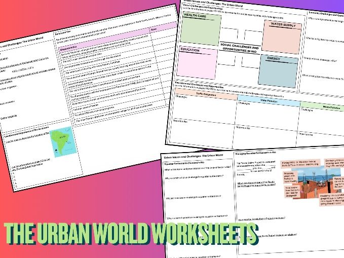 The Urban World Worksheets (AQA GCSE Geography)
