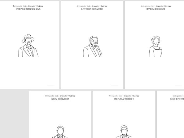 An Inspector Calls - Blank Character Mindmap Sheets | Teaching Resources
