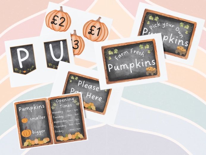 Pumpkin Patch Role Play Signs