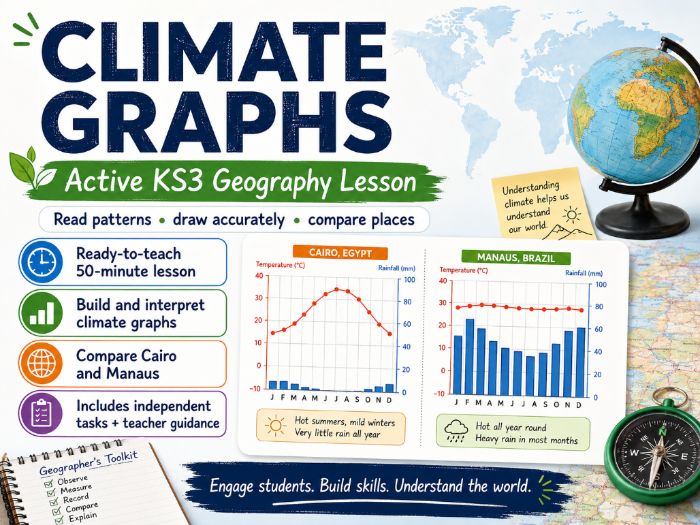 KS3 / Middle School - Geography - Climate and Weather - Climate Graphs