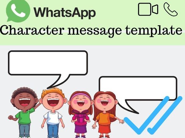 FREE printable English character worksheet: Whatsapp conversation template