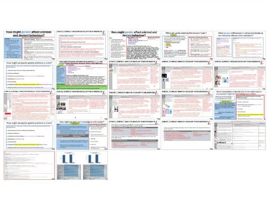 AQA GCSE Sociology Crime and Deviance: Patterns in Crime and Deviance – Gender