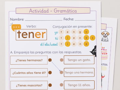 TENER Presente - Ficha de trabajo - Year 7