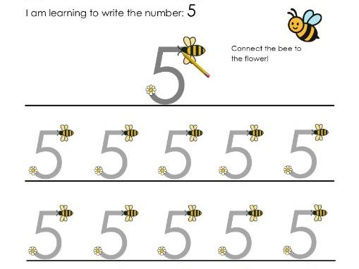 Number formation - EYFS - Number 5