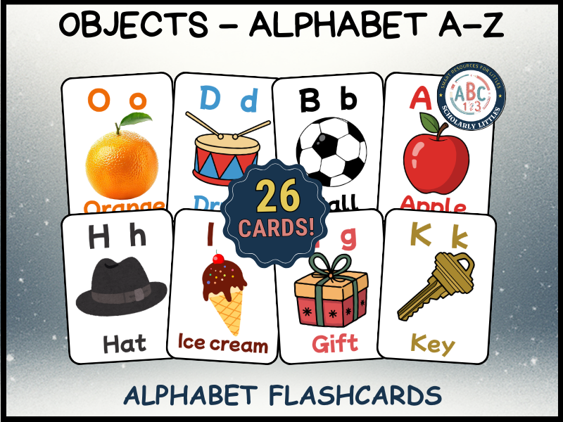 Alphabet Objects Flashcards - Letters