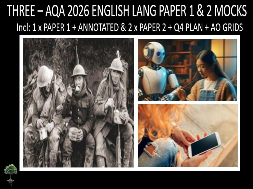THREE - AQA PAPER 1 & 2 | 2026 FULL MOCKS | ANNOTATED | Q4 PLAN | AO GRIDS