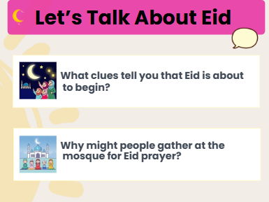 KS2 SEND Eid Sequencing and Discussion Activity | Visual RE Resource | EAL Friendly