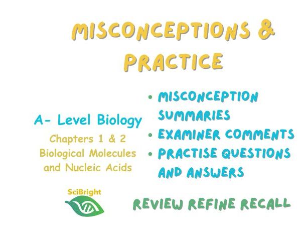 AQA A-Level Biology Revision Common Misconceptions & Practice 2026 - Chapters 1 and 2