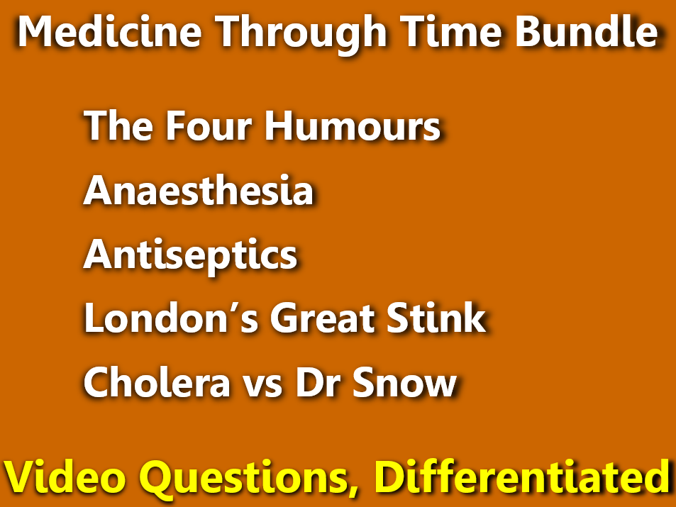Medicine Through Time video questions x 5 Teaching Resources