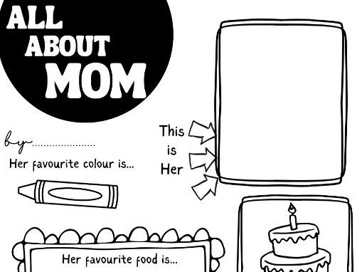 All About Mom worksheet Mother's day