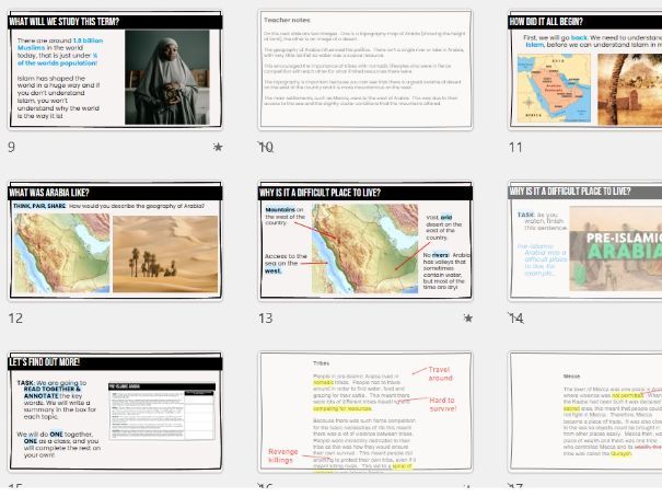 Pre-Islamic Arabia: KS3 Ethics / Religious Education (RE) / Religious Studies (RS) Lesson (PowerPoin