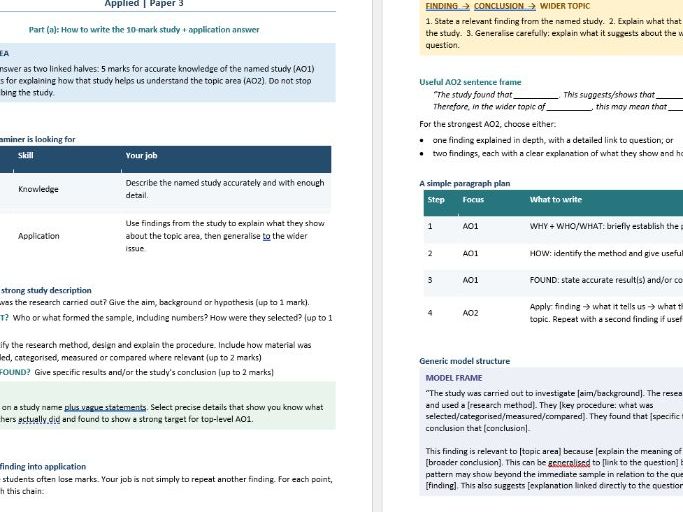 OCR Applied paper 3 - How to answer Section B, Part (a) questions