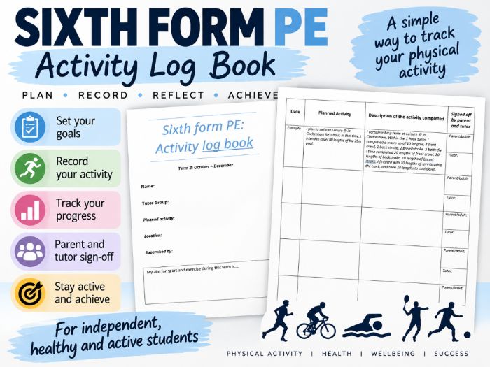 Sixth Form PE - Activity Log Book for students