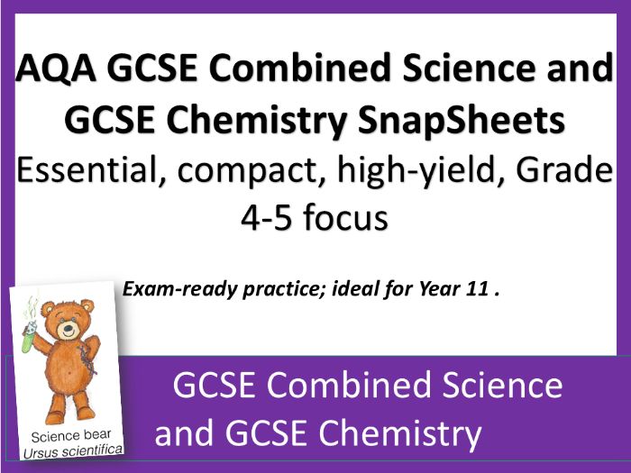 AQA GCSE Combined Science Chemistry SnapSheets: Exam Essentials