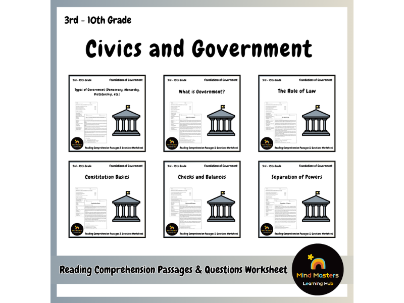 Foundations of Government Reading Comprehension Passages & Questions ...