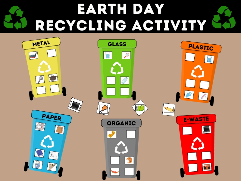 Reduce, Reuse, Recycle Activities & Recycling Sort Earth Day