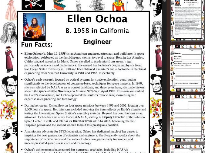 Ellen Ochoa PACKET & ACTIVITIES, Important Historical Figures Series