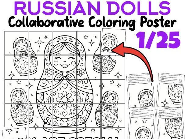 You Are Special Russian Dolls | Collaborative Coloring Poster | SEL Art