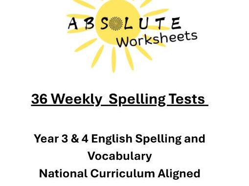 Weekly Spelling Test KS2 Year 3&4