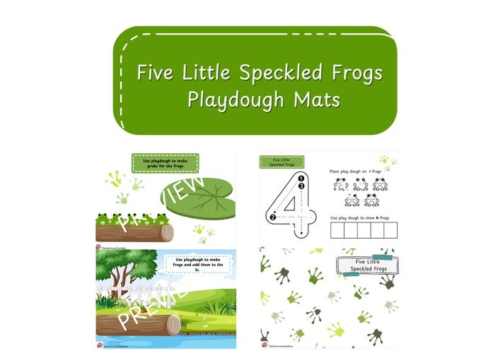 Five Little Speckled Frogs Playdough Mats