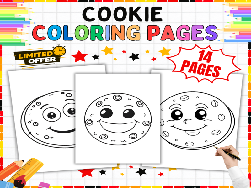 14 Cookie Colouring Pages | Sweet Treats Activities | Fun Printable Worksheets for Young Learners