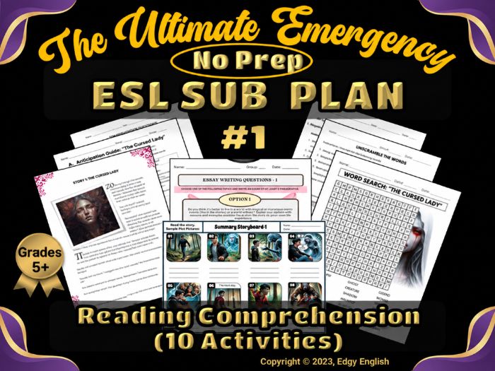 Scary Story #1 | Short Story | Fantasy | ESL Reading Comprehension | Free Emergency Sub Plan