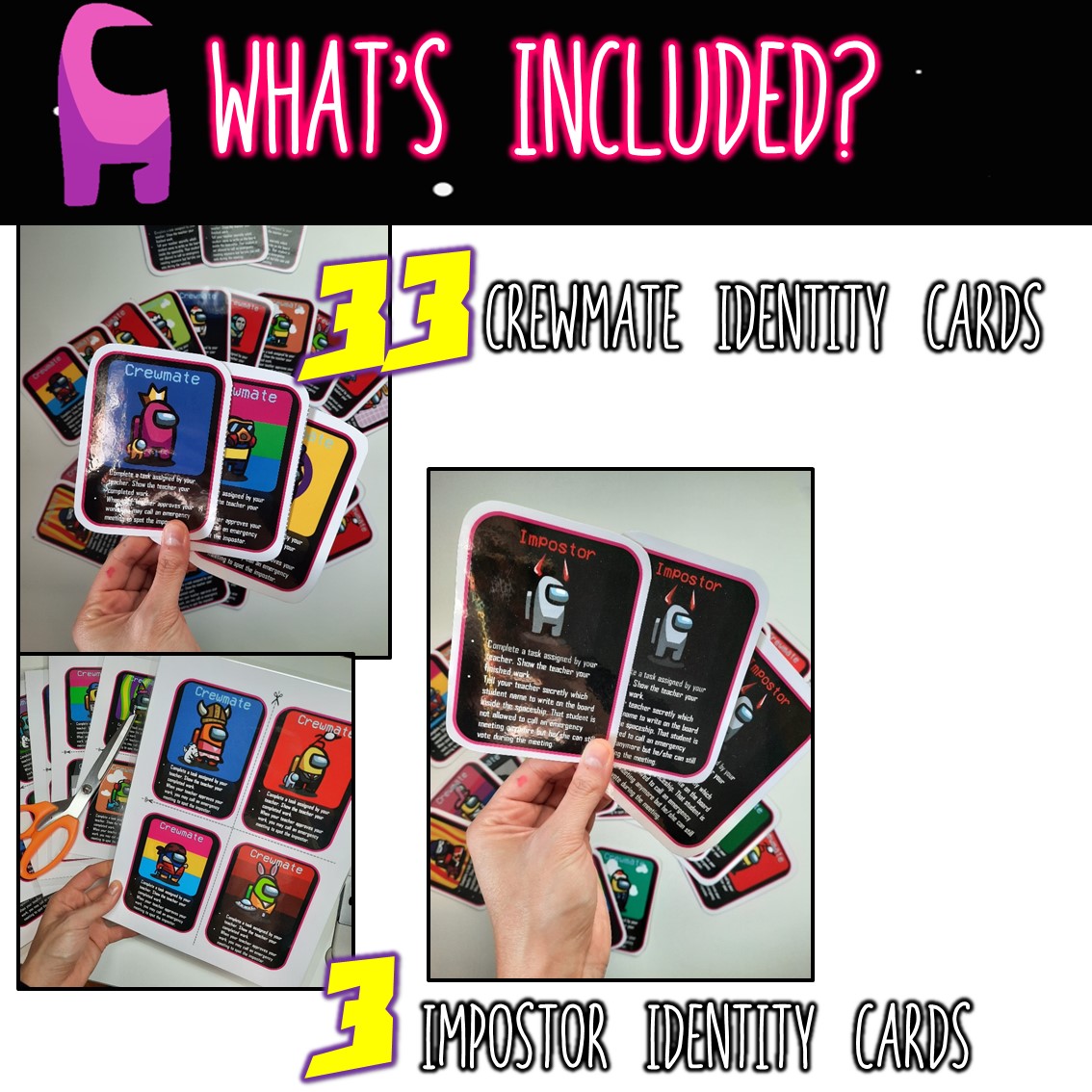 among us identification cards gamify your classroom