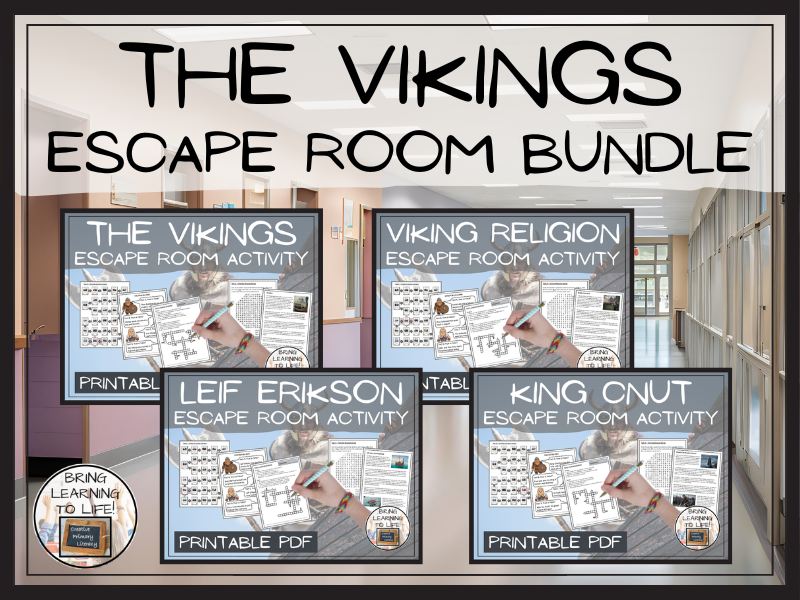 The Vikings Escape Room Activity Bundle | Year 5 or Year 6