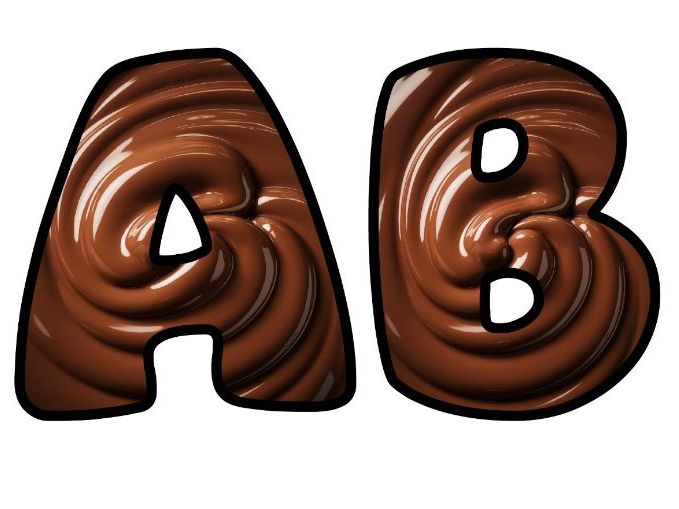 Chocolate Swirl Treat Classroom Display | Lettering Set | Upper & Lowercase, 0-9 and Signs