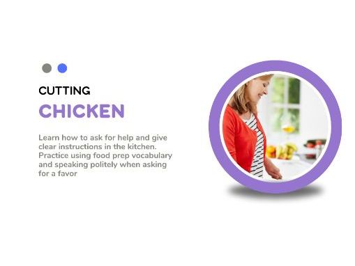 Cutting Chicken | A2-B1 ESL Cooking English Lesson | Food Vocabulary & Speaking