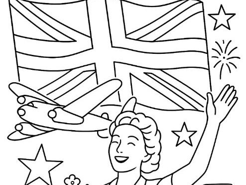 WW2 VE Day colouring sheet