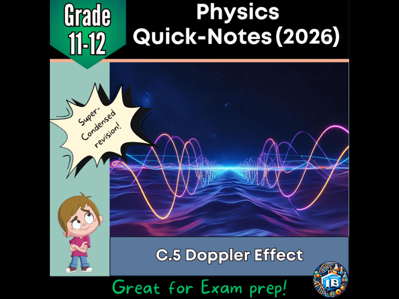 IB DP Physics: C.5 Doppler Effect – Condensed Topic Revision Notes (2026)