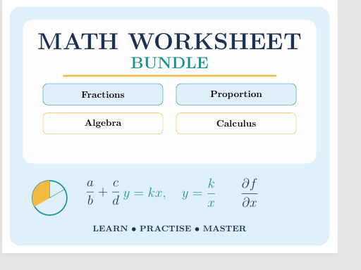 A versatile Mathematics Worksheet Bundle