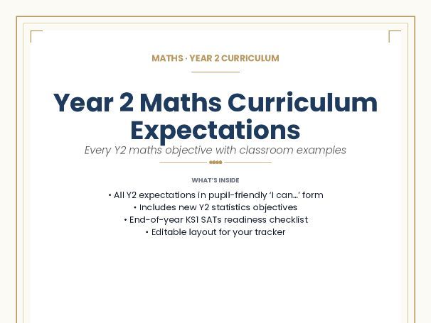 MATHS · YEAR 2 CURRICULUM Year 2 Maths Curriculum Expectations