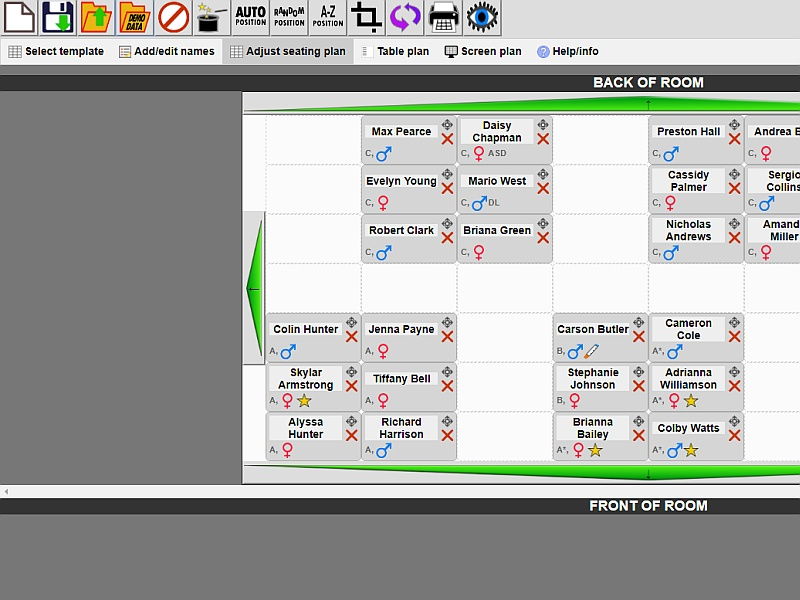 seating assignment generator