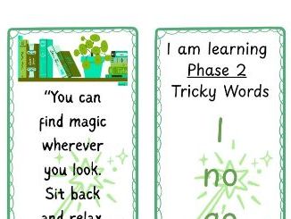 Tricky Word Bookmark Phase 2-4