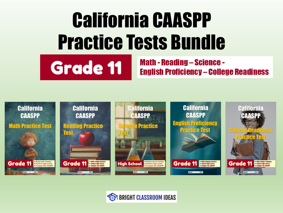 California CAASPP Practice Tests Bundle for Grade 11