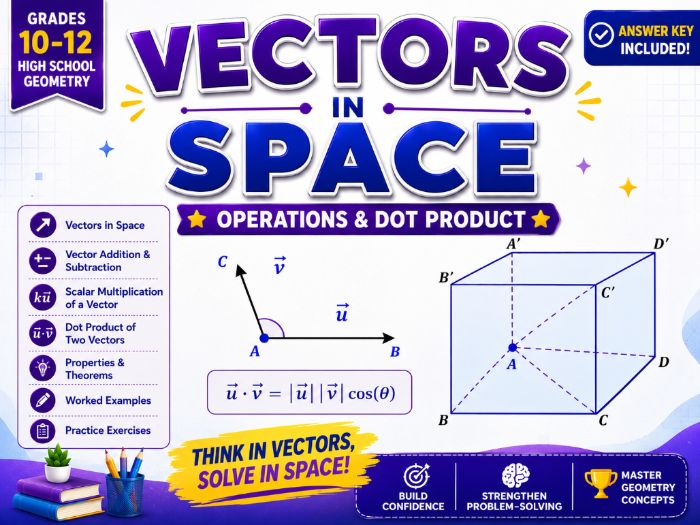 Vectors in Space Worksheets with Answers