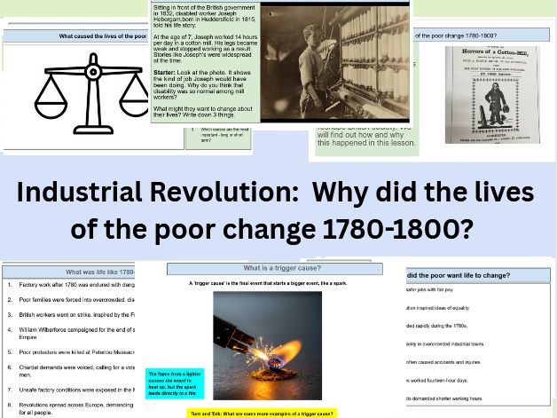 KS3 History Industrial Revolution Lesson - Why Did the Lives of the Poor Change 1780–1800?