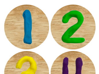 Playdough number cards 1-5