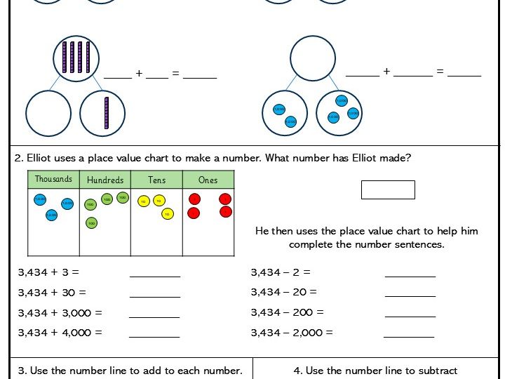Adding and subtracting 1s, 10s, 100s and 1,000s Easy