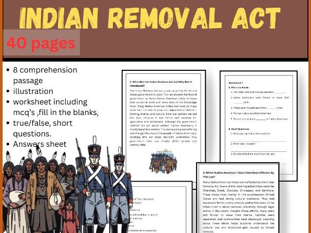 Indian Removal Act – Reading Comprehension Sub Plan (Grades 6–9)