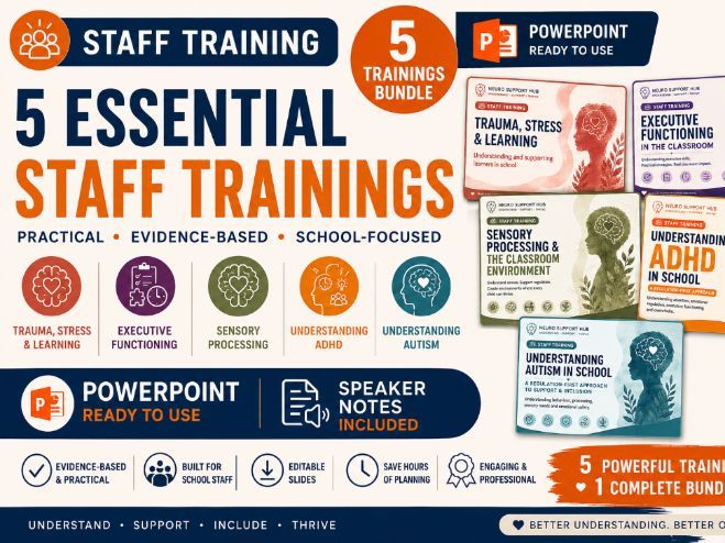 5 Essential Staff Trainings Bundle | Autism ADHD Trauma Sensory & Executive Functioning CPD