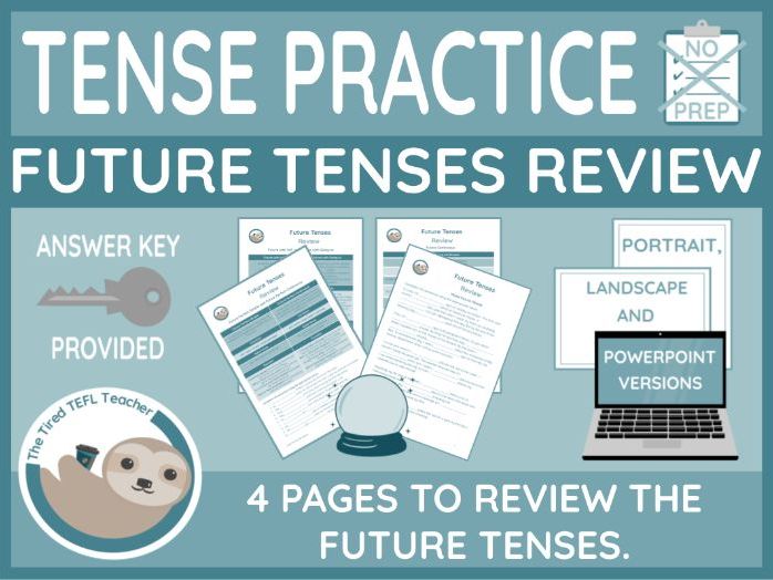 ESL Future Tenses Review Worksheets (PPT Version Included)