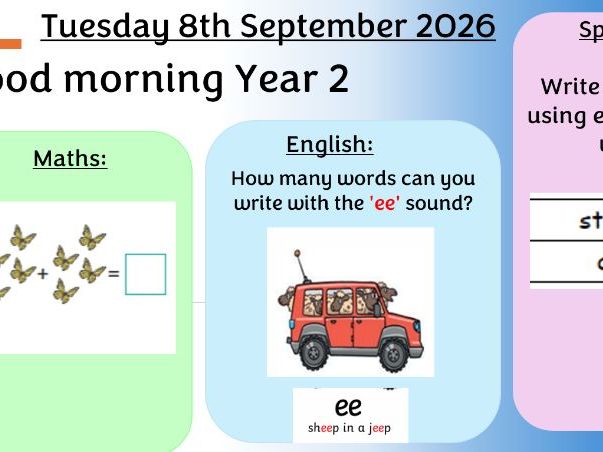Morning Activities - Autumn 1 - Year 2 - Editable