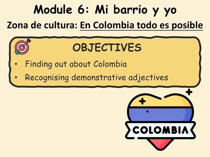 2024 AQA GCSE Spanish - Mi barrio y yo  - Zona cultura - En Colombia todo es posible