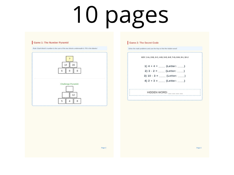 Math Games Adventure: A Quest-Based Learning Activity Pack